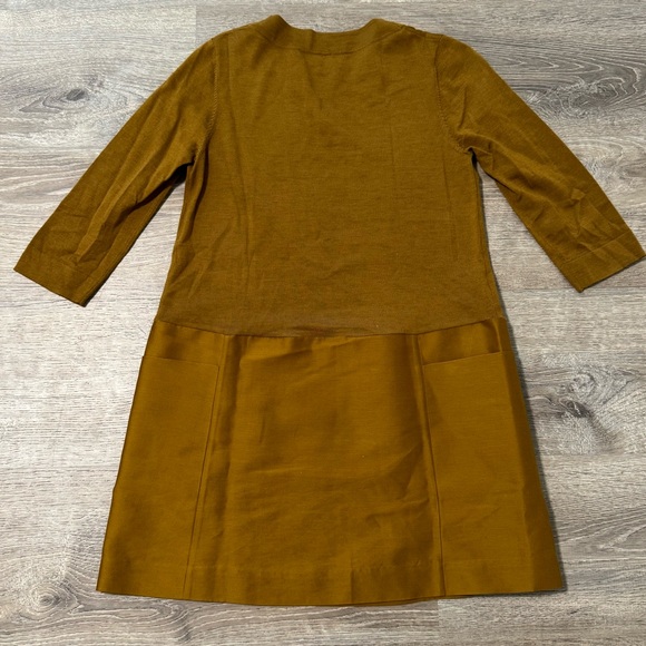 COS Mustard Merino Wool Silk Shift A Line Dress - Picture 2 of 6